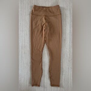 Madewell MWL flex high rise brown checkered 25” athletic leggings women’s S